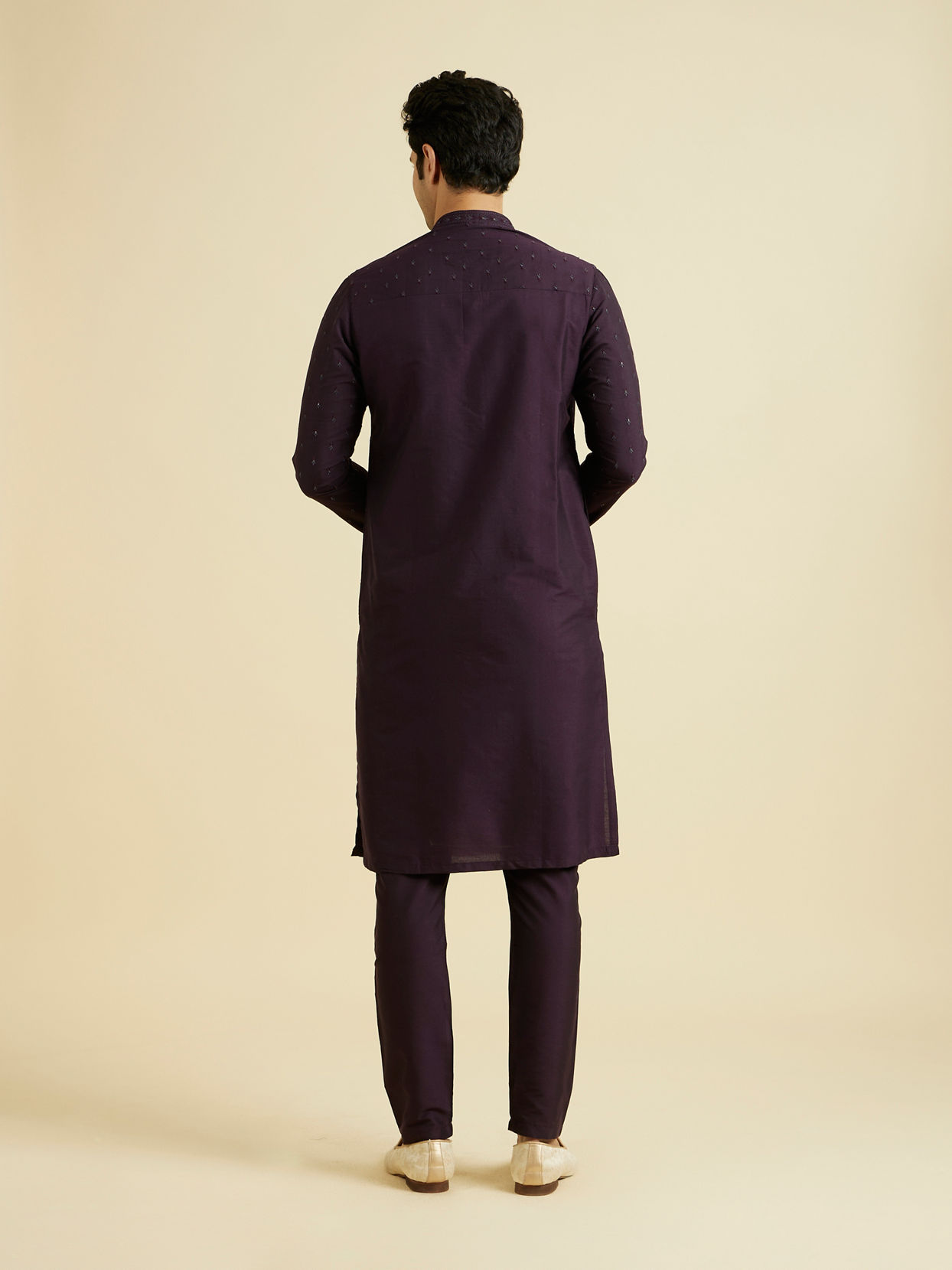 Manyavar Men Grand Purple Elegance Kurta Pajama