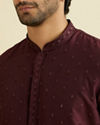 Manyavar Men Regal Wine Kurta Pajama Ensemble