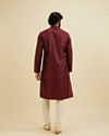 Manyavar Men Maroon Red Buta Jaal Patterned Kurta Set