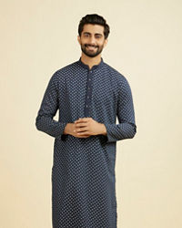 Manyavar Men Royal Blue Ensemble Kurta Pajama