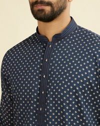 Manyavar Men Royal Blue Ensemble Kurta Pajama