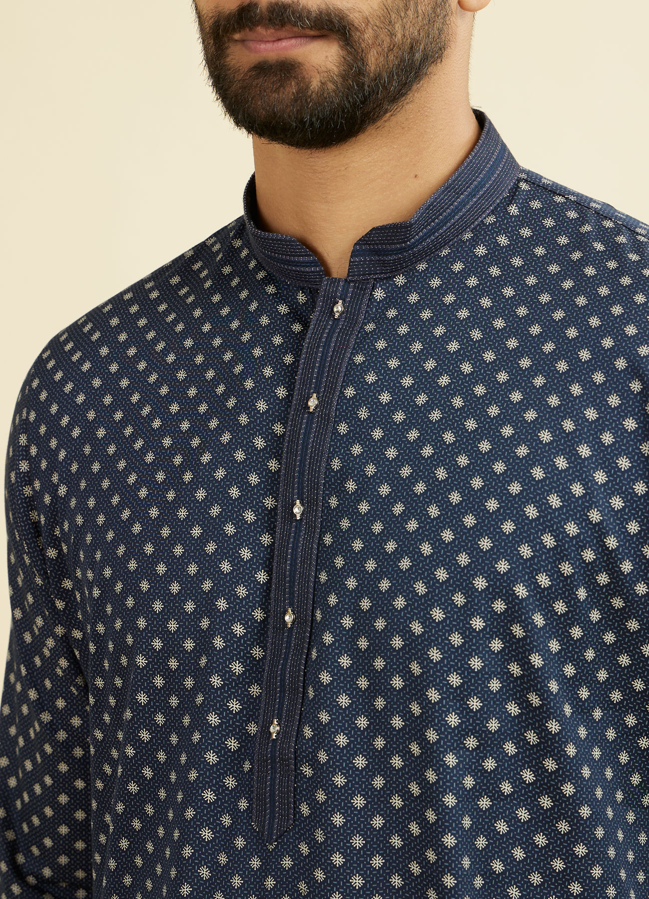 Manyavar Men Royal Blue Ensemble Kurta Pajama