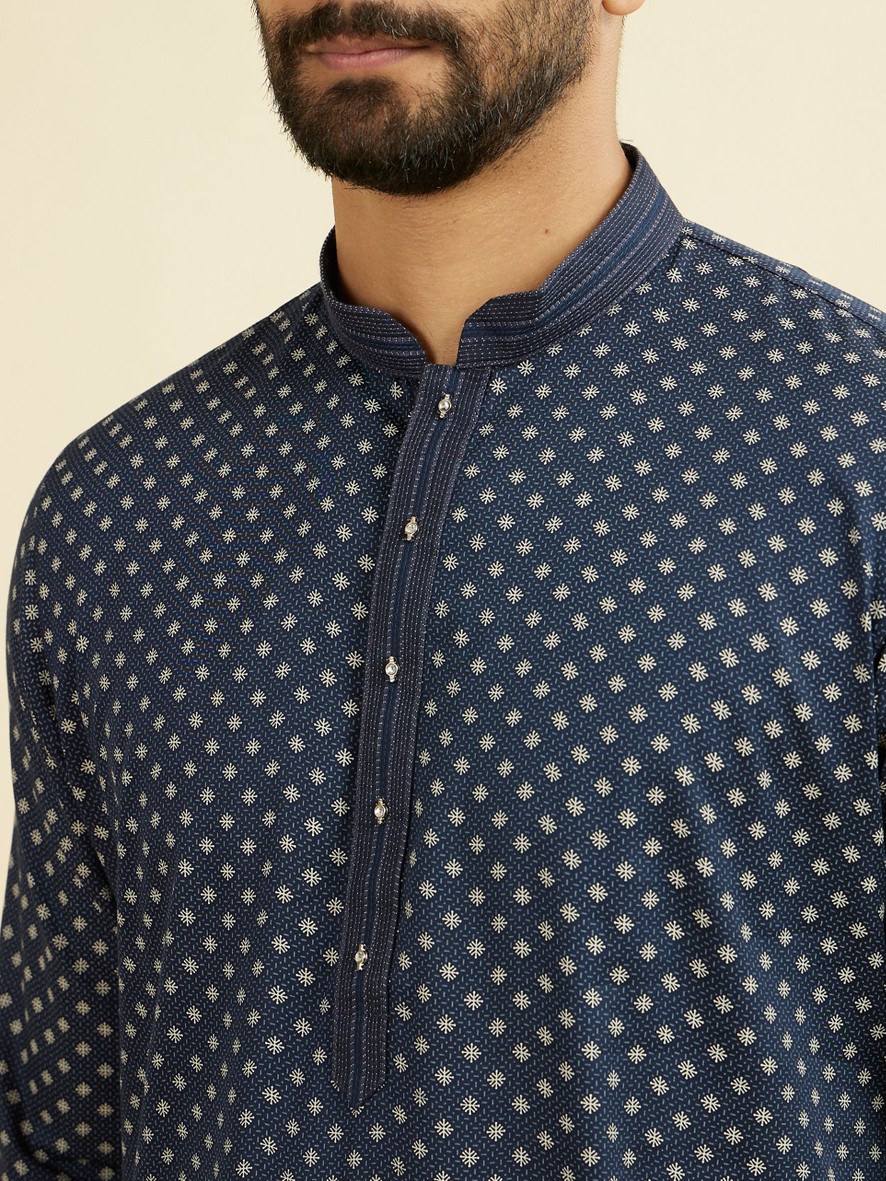 Manyavar Men Royal Blue Ensemble Kurta Pajama