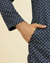 Manyavar Men Royal Blue Ensemble Kurta Pajama