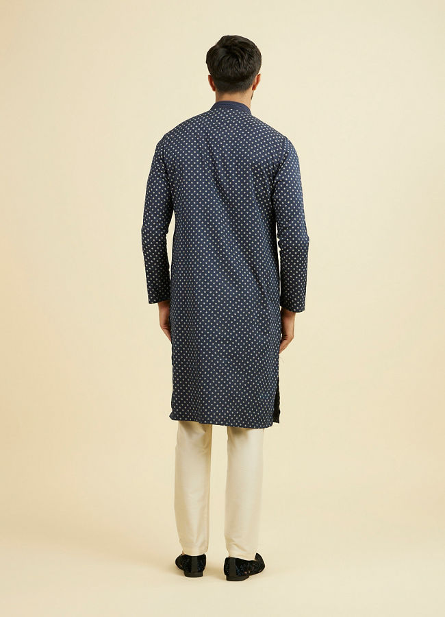 Manyavar Men Royal Blue Ensemble Kurta Pajama