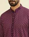 Manyavar Men Purple Cotton Kurta Pajama Set