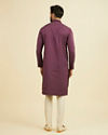 Manyavar Men Purple Cotton Kurta Pajama Set