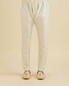 Manyavar Men Cream White Chikankari Kurta Set With Sequin Work