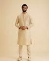 Manyavar Men Beige Awesome Aura Kurta Pajama