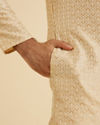 Manyavar Men Beige Awesome Aura Kurta Pajama