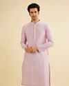 Manyavar Men Soft Lilac Buta Patterned Kurta Set with Buta Embroidery image number 0