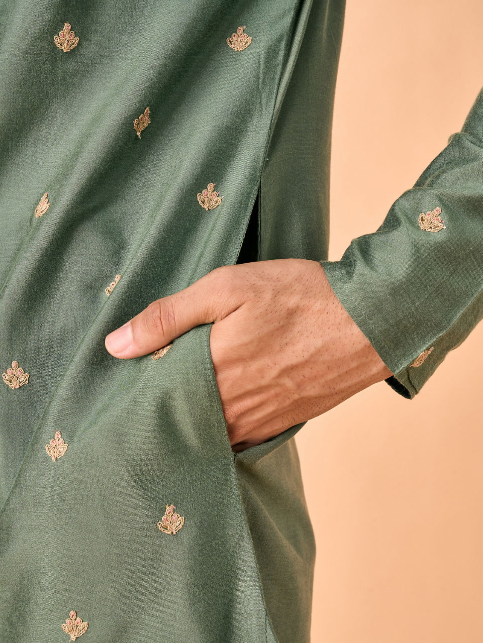 Manyavar Men Emerald Delight Kurta Pajama