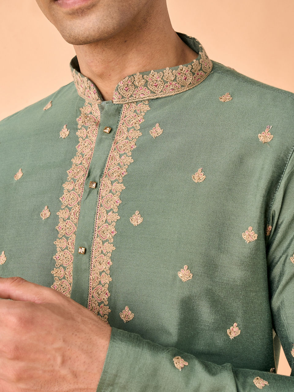 Manyavar Men Emerald Delight Kurta Pajama