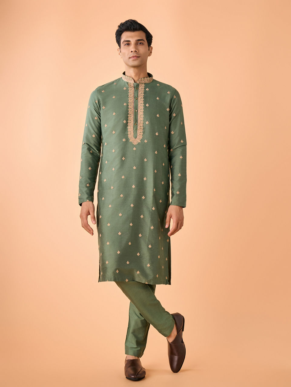 Manyavar Men Emerald Delight Kurta Pajama
