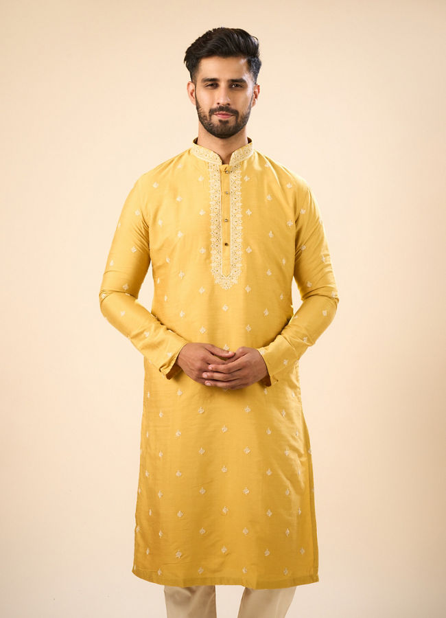 Manyavar Men Sun Kissed Mustard Kurta Pajama