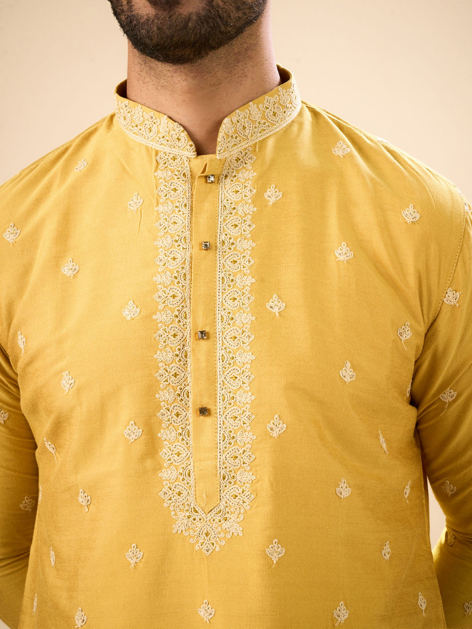 Manyavar Men Sun Kissed Mustard Kurta Pajama