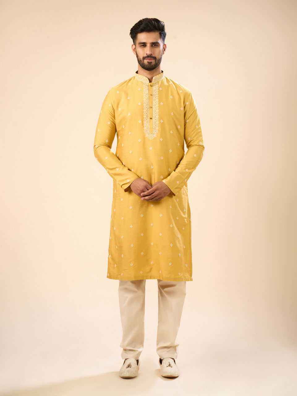 Manyavar Men Sun Kissed Mustard Kurta Pajama