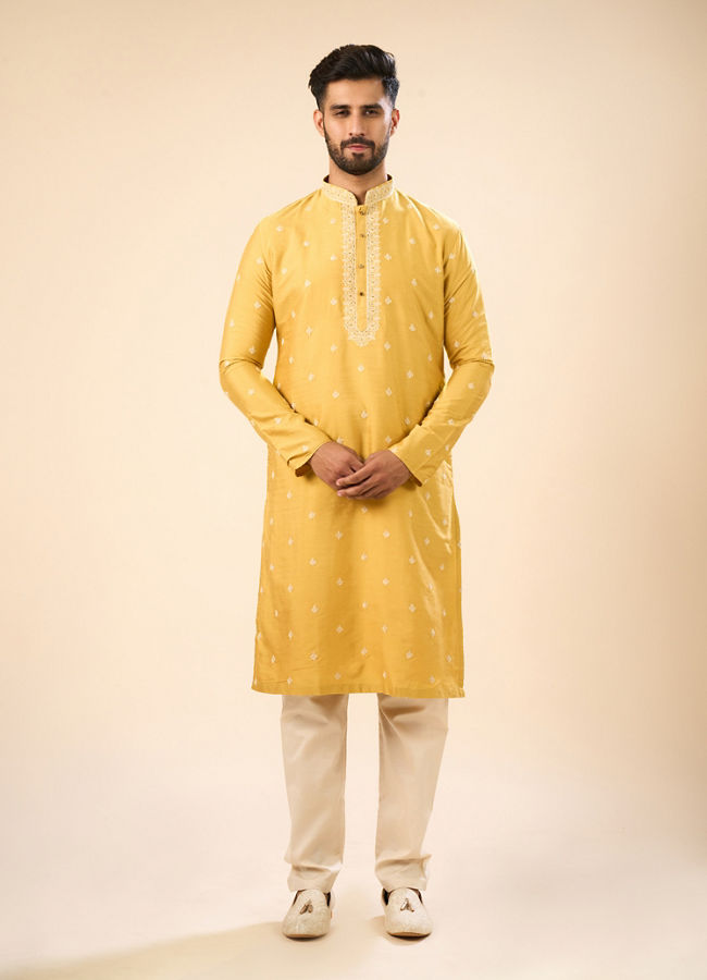 Manyavar Men Sun Kissed Mustard Kurta Pajama