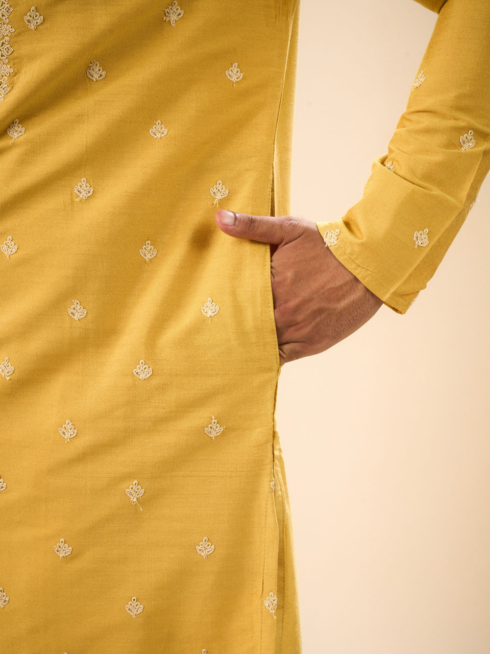 Manyavar Men Sun Kissed Mustard Kurta Pajama