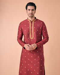 Manyavar Men Rust Radiance Kurta Pajama