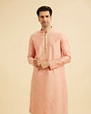 Manyavar Men Peach Gala Kurta Pajama