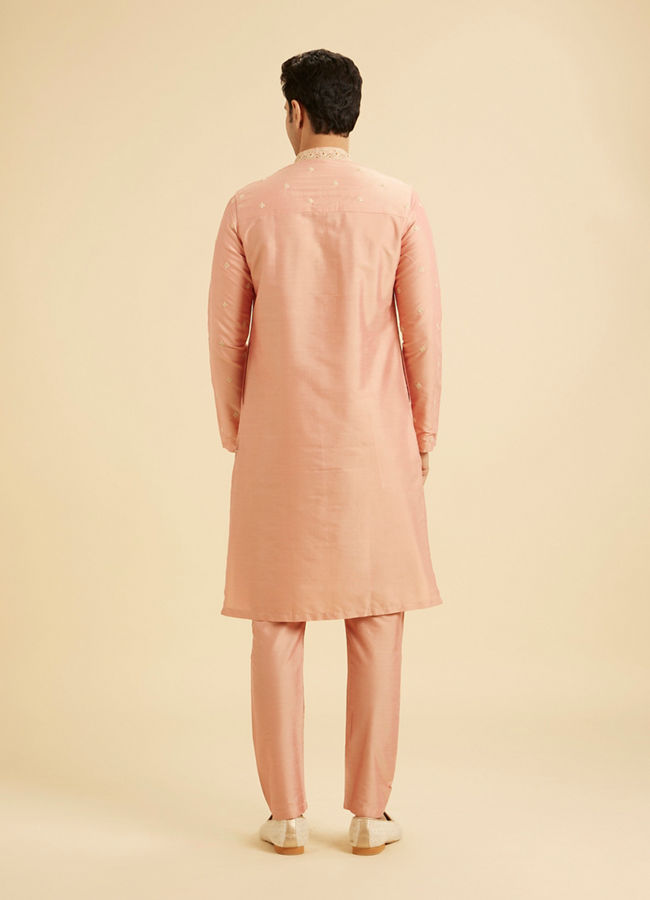 Manyavar Men Peach Gala Kurta Pajama