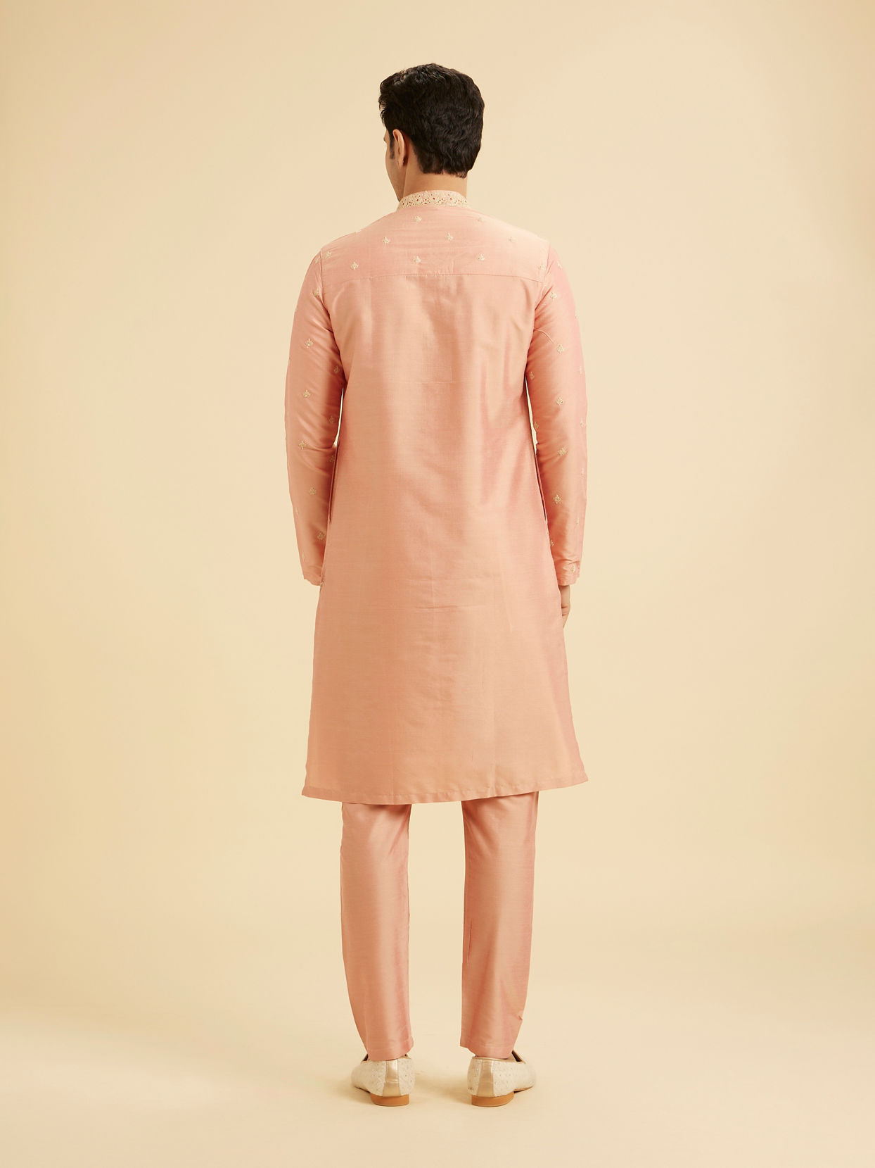 Manyavar Men Peach Gala Kurta Pajama