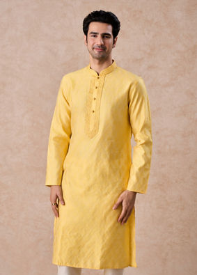 Manyavar Men Sunrise Yellow Kurta Pajama