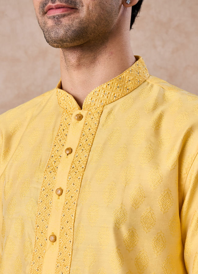 Manyavar Men Sunrise Yellow Kurta Pajama
