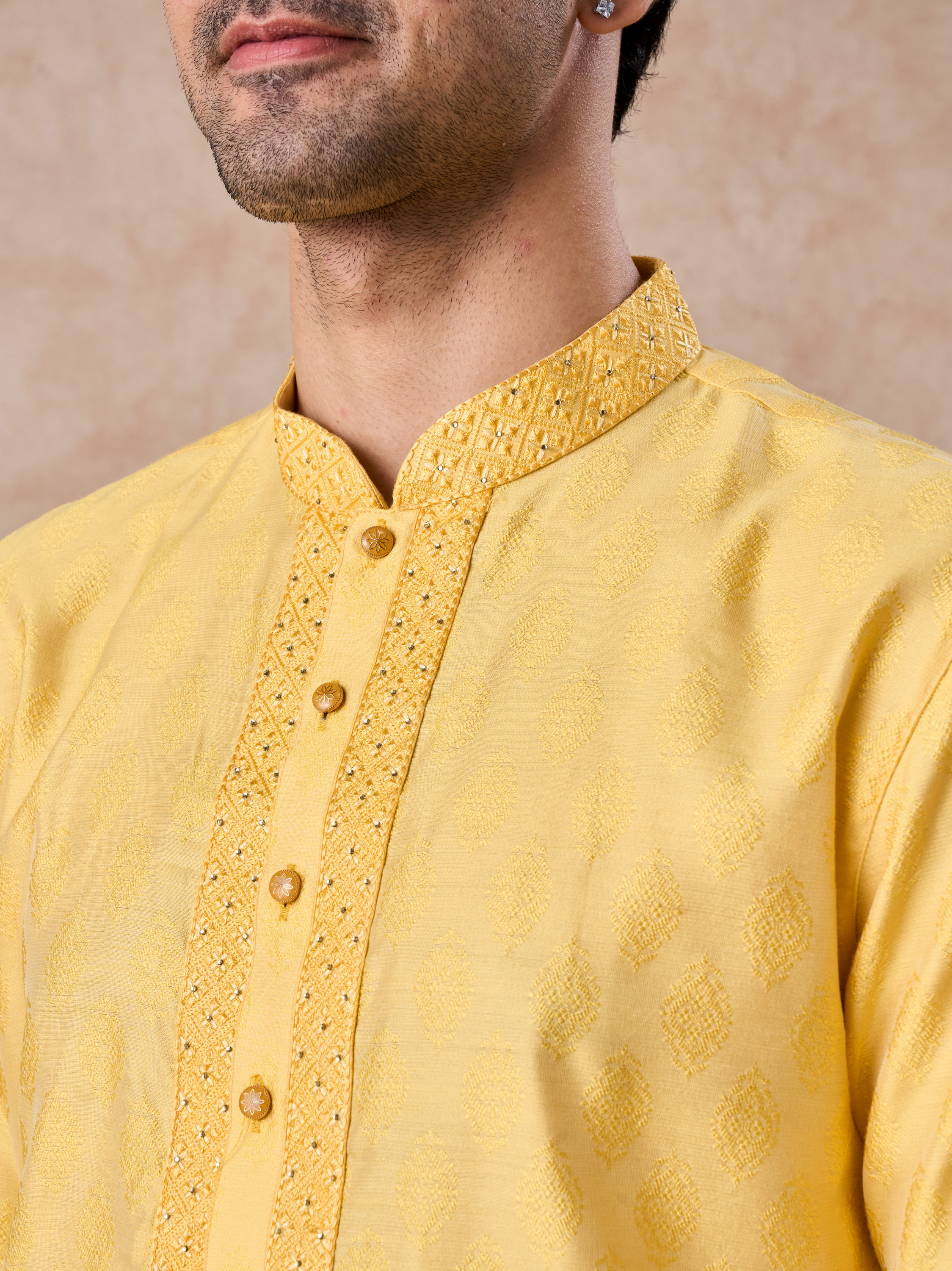Manyavar Men Sunrise Yellow Kurta Pajama