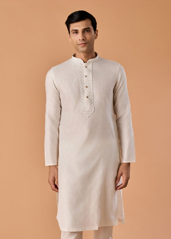 Manyavar Men Enchanting Cream Kurta Pajama