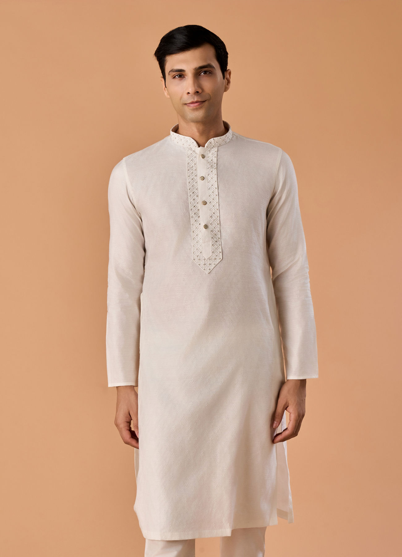 Manyavar Men Enchanting Cream Kurta Pajama