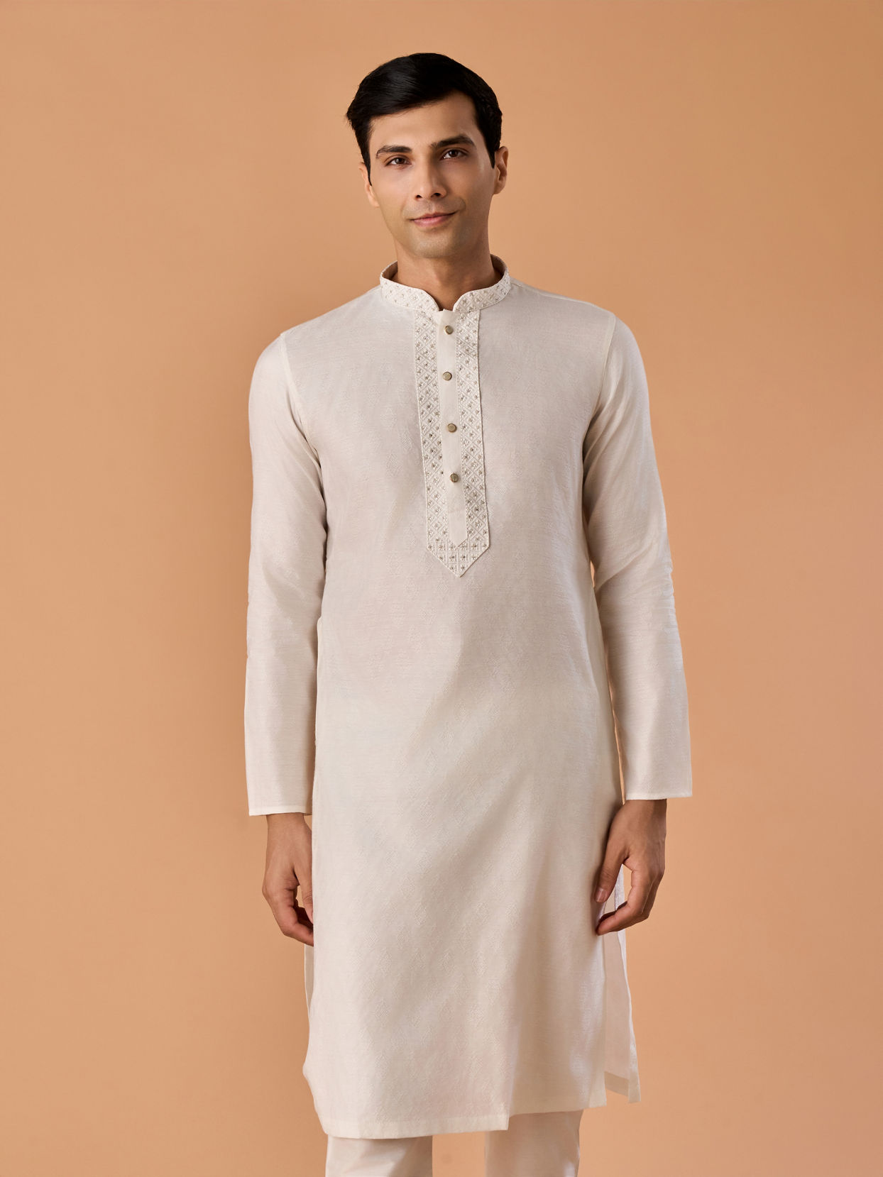 Manyavar Men Enchanting Cream Kurta Pajama