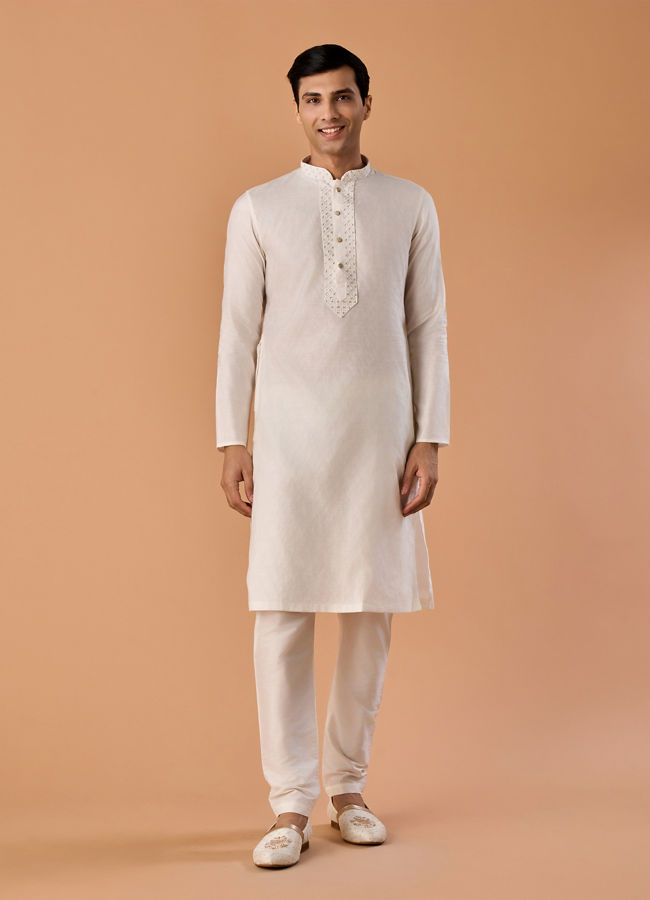 Manyavar Men Enchanting Cream Kurta Pajama