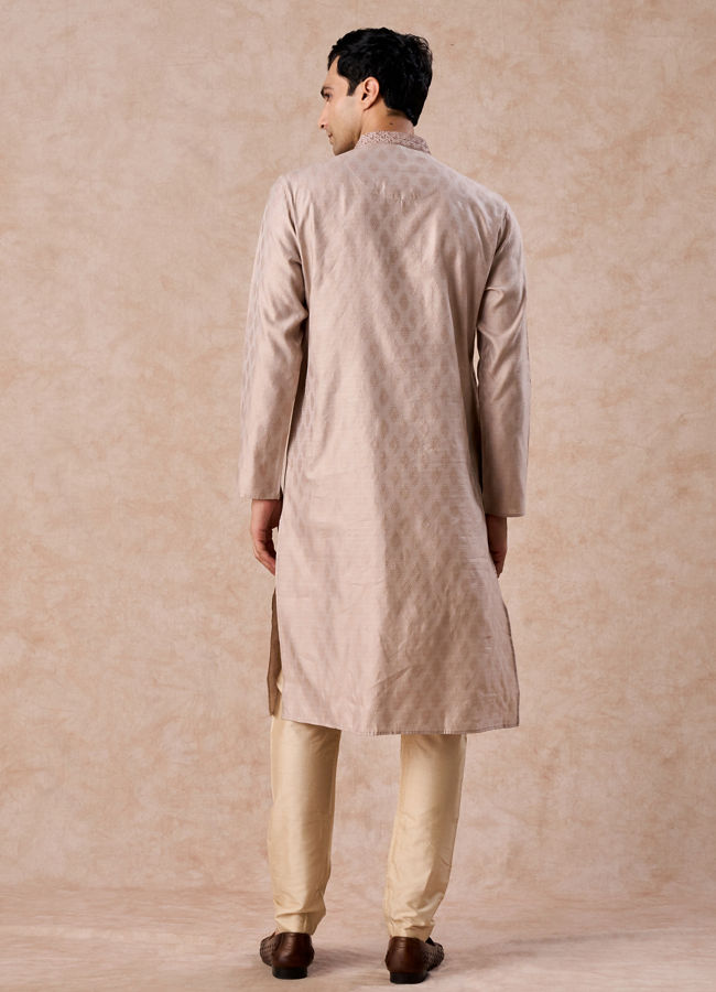 Manyavar Men Elegant Beige Kurta Pajama