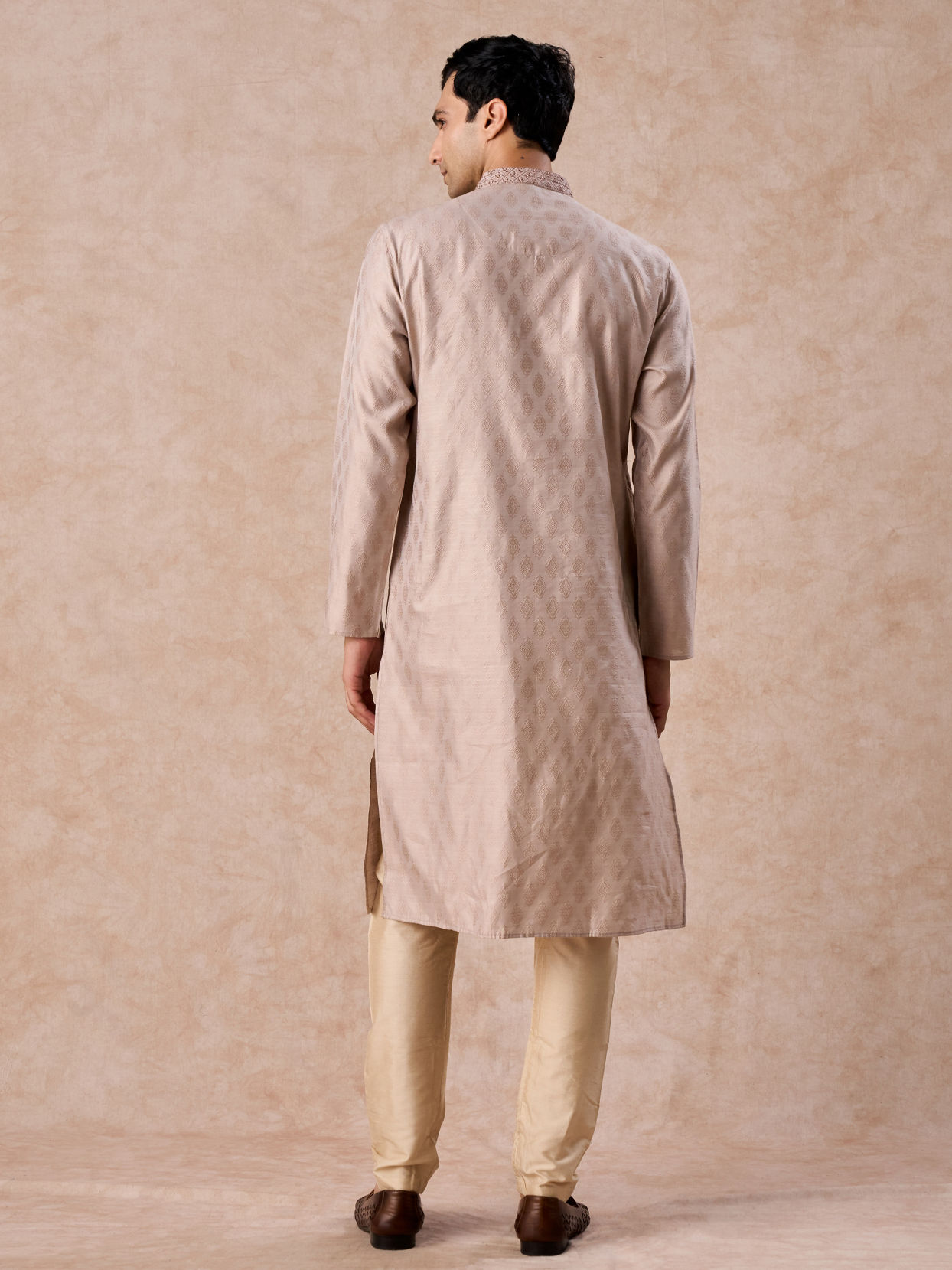Manyavar Men Elegant Beige Kurta Pajama