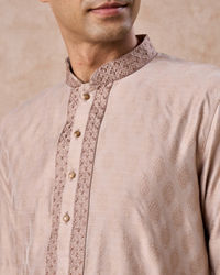 Manyavar Men Elegant Beige Kurta Pajama