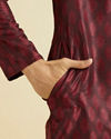 Manyavar Men Maroon Celebration Kurta Pajama