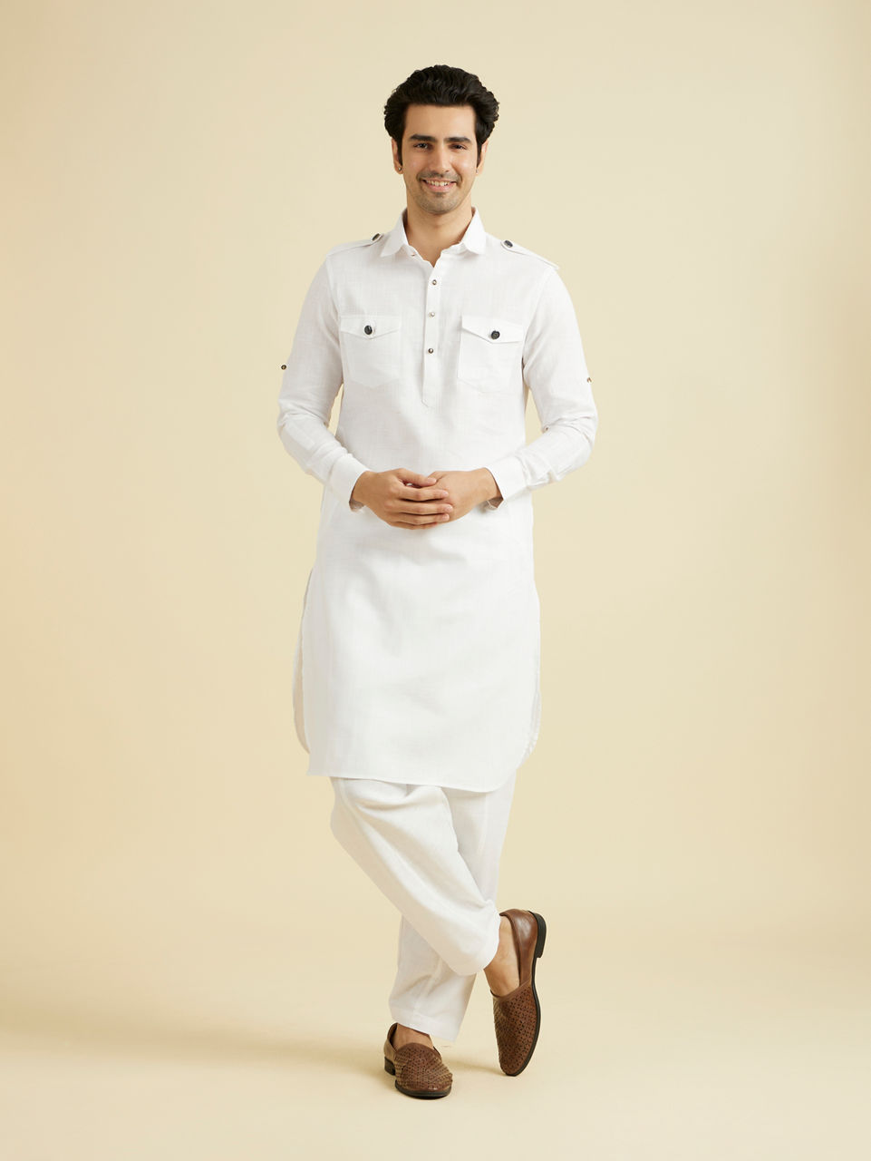 Manyavar Men White Regalia Kurta Pajama