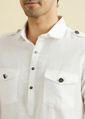 Manyavar Men White Regalia Kurta Pajama
