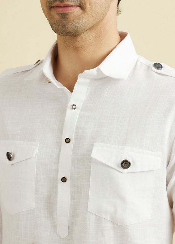Manyavar Men White Regalia Kurta Pajama