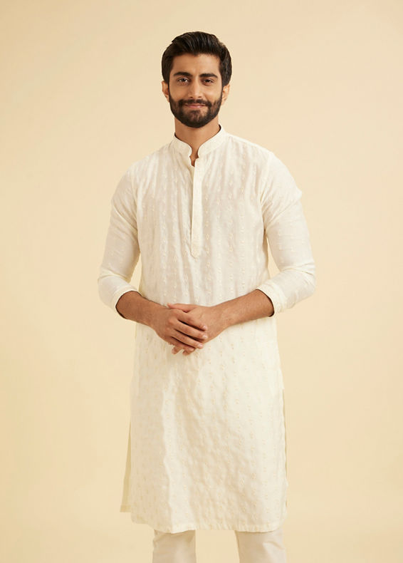 Manyavar Men Cream Mystic Kurta Pajama