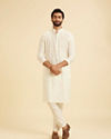 Manyavar Men Cream Mystic Kurta Pajama