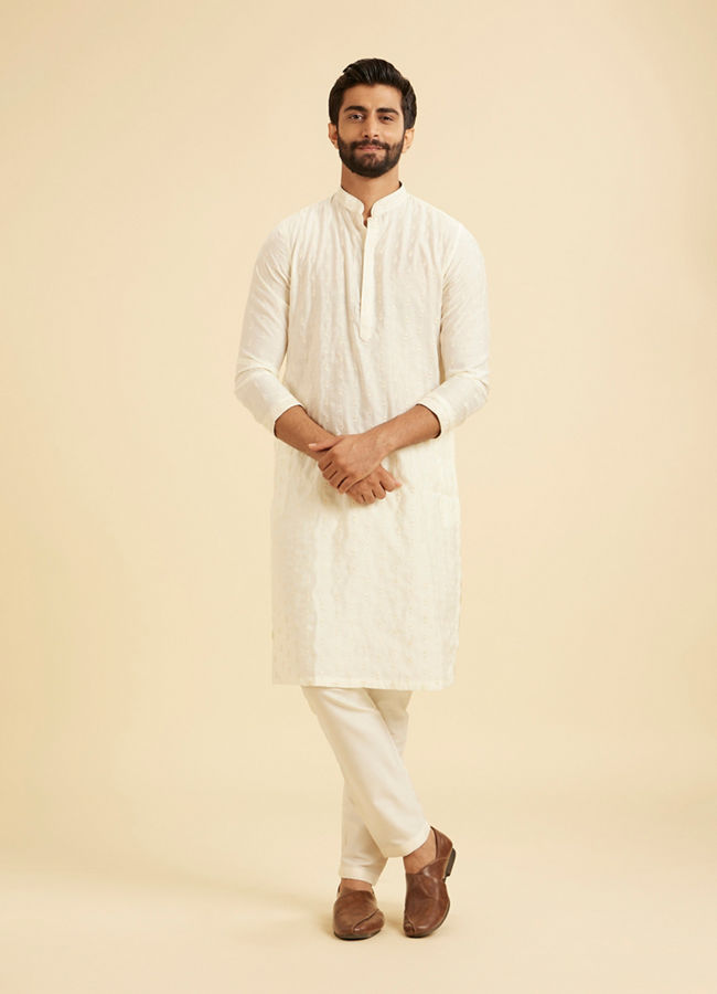 Manyavar Men Cream Mystic Kurta Pajama