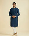 Manyavar Men Dark Blue Royal Elegance Kurta Pajama