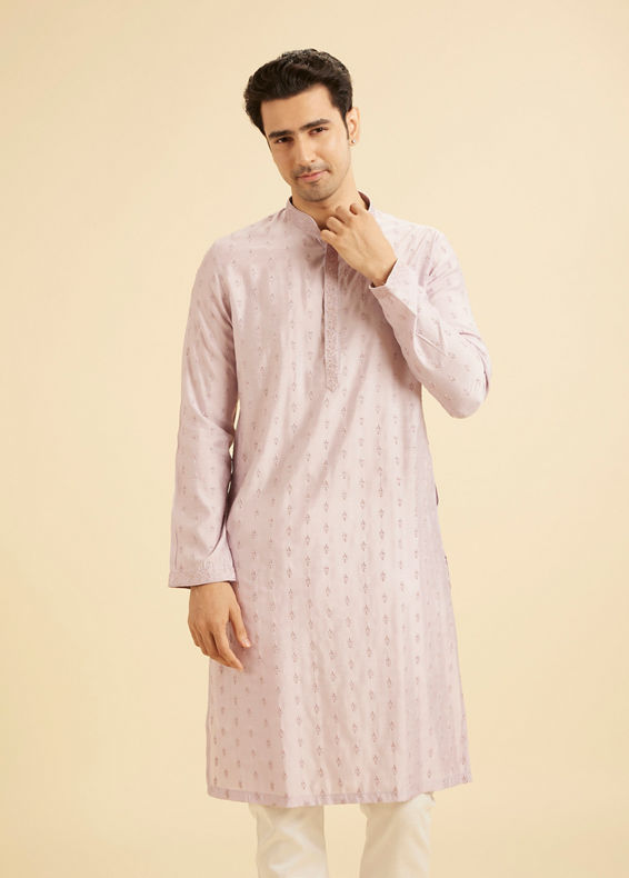 Manyavar Men Lilac Elegance Kurta Pajama
