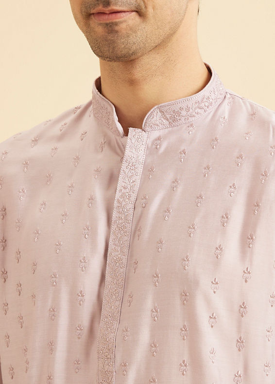 Manyavar Men Lilac Elegance Kurta Pajama