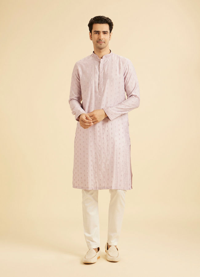 Manyavar Men Lilac Elegance Kurta Pajama