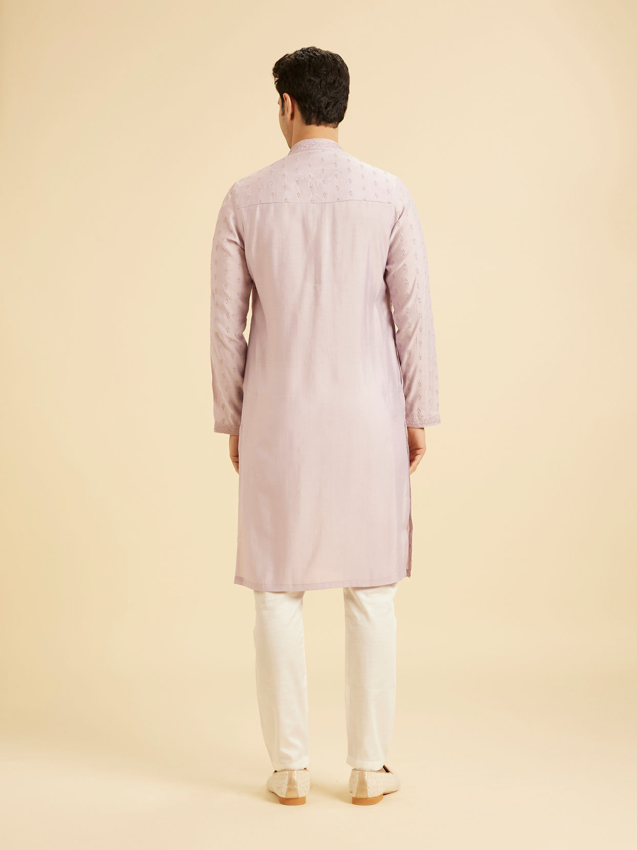 Manyavar Men Lilac Elegance Kurta Pajama