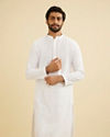 Manyavar Men Elegantly Crafted White Kurta Pajama image number 0